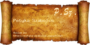 Petyka Szabolcs névjegykártya